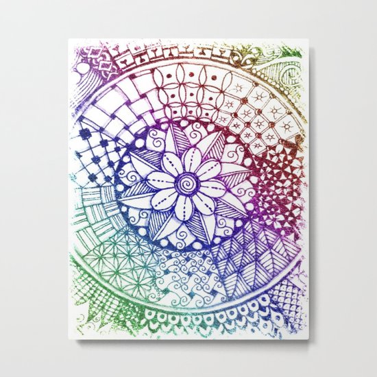 Rainbow Zen Metal Print