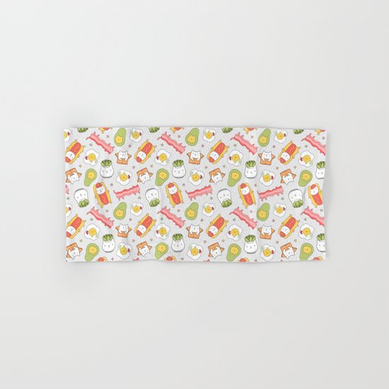 Cat food and succulent Hand & Bath Towel