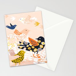 Fresh design with birds: freedom Stationery Card