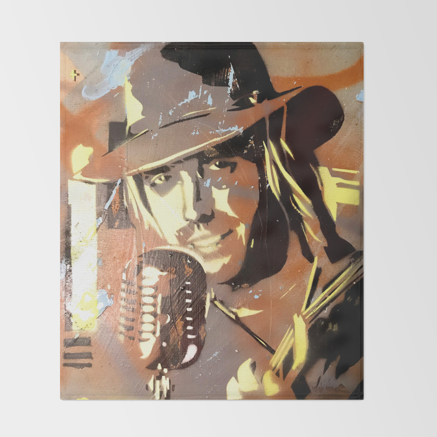 Tom Petty Painting Learning To Fly Throw Blanket By Snug Lyfe