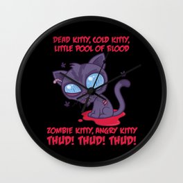 Dead Cold Angry Zombie Kitty Wall Clock