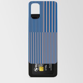 Stripes Pattern and Lines 9 in Peach Royal Blue Android Card Case