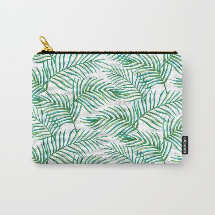 Palm Leaves_Bg White Carry-All Pouch