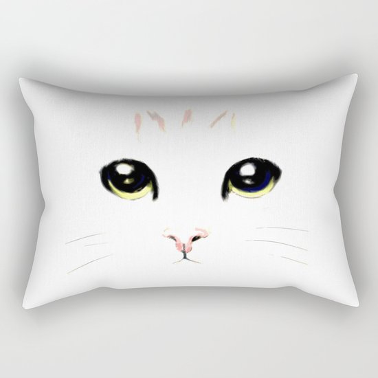 cat white Rectangular Pillow