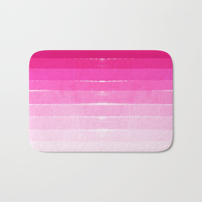 Pink Ombre Brushstroke - Summer, Beach, Cute trendy, painterly art Bath Mat