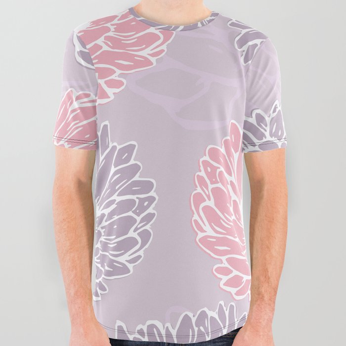Abstract Flower Pattern 23 All Over Graphic Tee