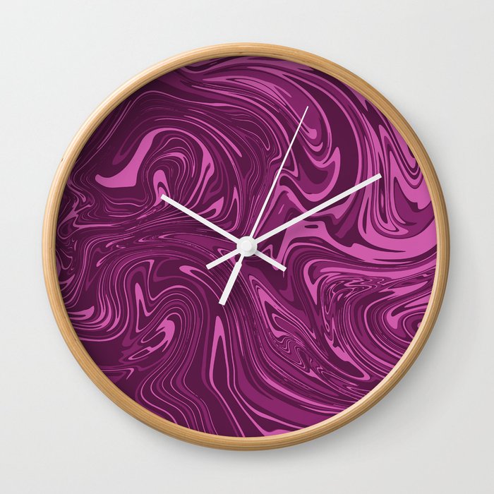 Purple and pink mix colors raster marble style abstract background Wall Clock