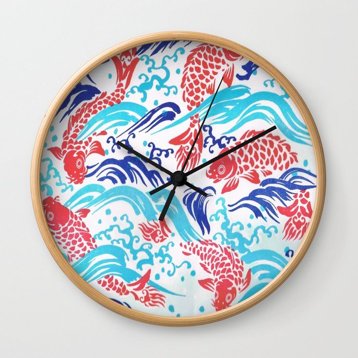 Japanese Koi Fish Art Wall Clock