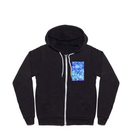 Blue Abstract Paint Texture Pattern Full Zip Hoodie