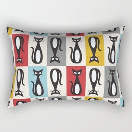 Mid Century Modern Cats Pattern Rectangular Pillow