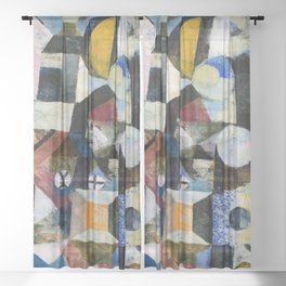 Paul Klee Print Vintage Abstract Sheer Curtain