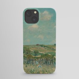 Vintage Painting - Antique Oil Painting - Farmhouse Summer Field Country Landscape iPhone Case