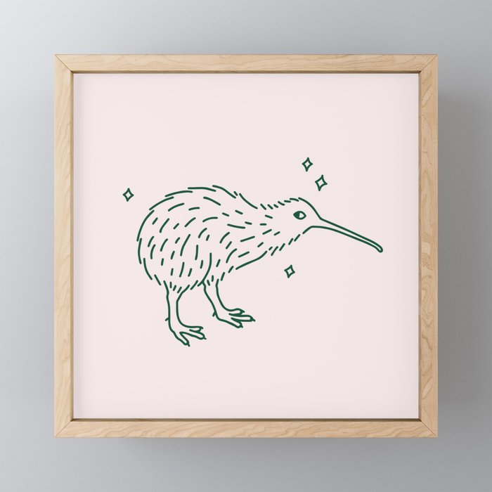 Sneaky Kiwi Framed Mini Art Print