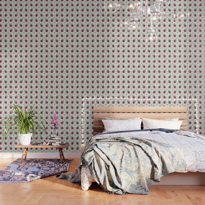 Vintage Trendy Red Peonies Paper Collection Wallpaper