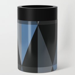 MidCentury Modern Triangles Dark Blue Can Cooler