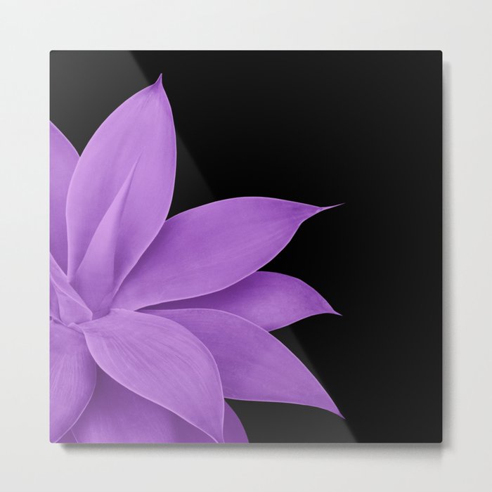 Agave Finesse #10 - Purple on Black #tropical #decor #art #society6 Metal Print