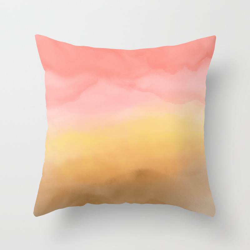 Boho Pink Brown Ombre Watercolor Desert Abstract Paint Throw Pillow By Girlytrend Society6