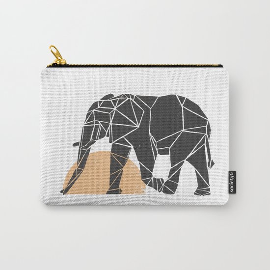 Geometric Elephant Carry-All Pouch