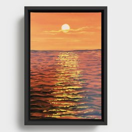 Sunset Ocean Framed Canvas