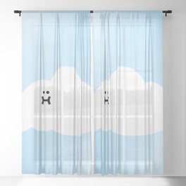 Cute Cloud Cartoon Sheer Curtain