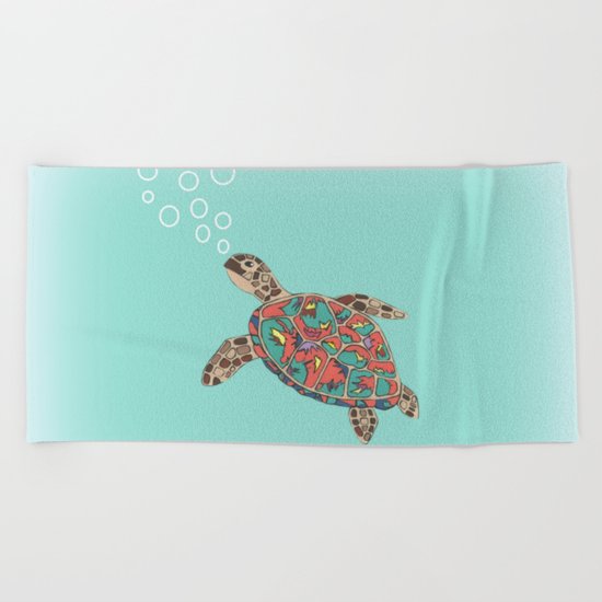 Cute Turtle Beach Towel