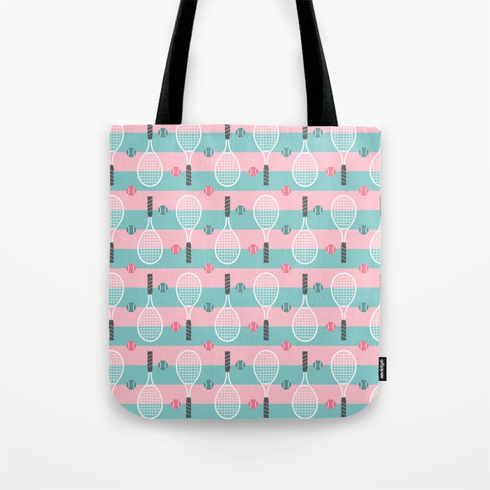 Colorful seamless tennis pattern Tote Bag