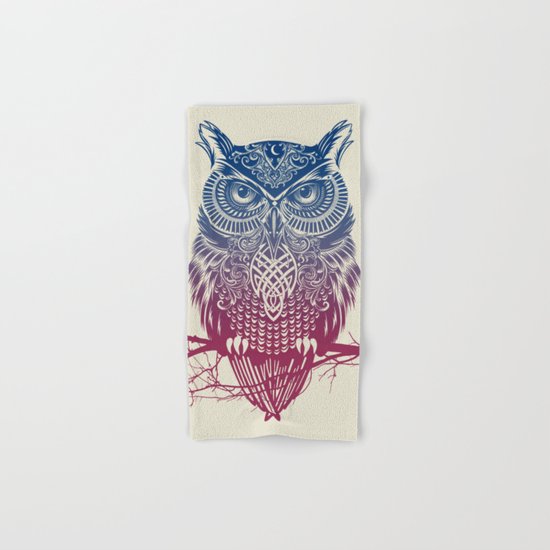 Evening Warrior Owl Hand & Bath Towel