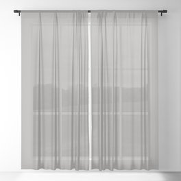 Light Gray - Silver - Aluminum Grey Solid Color Parable to Pantone Opal Gray 16-3801 Sheer Curtain