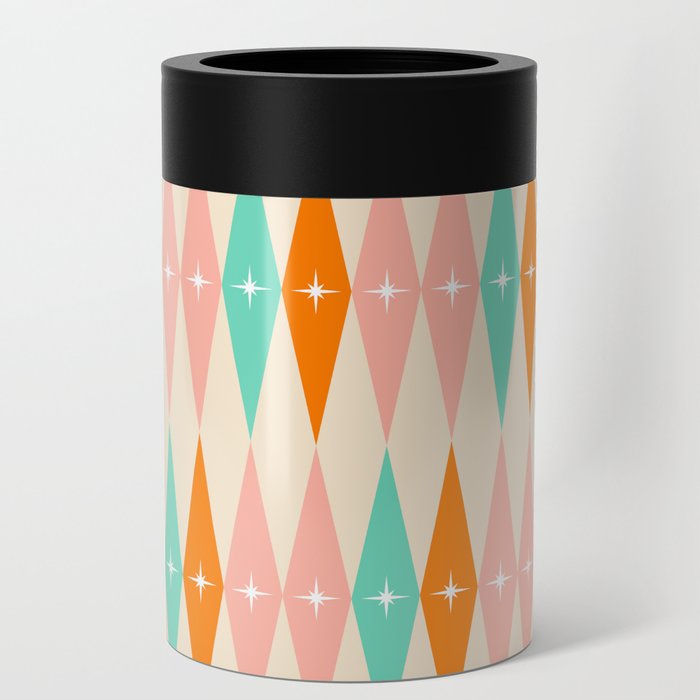50s Mid Century Modern Atomic Star Pattern Can Cooler