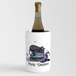 Cat with witch books halloween design Wine Chiller