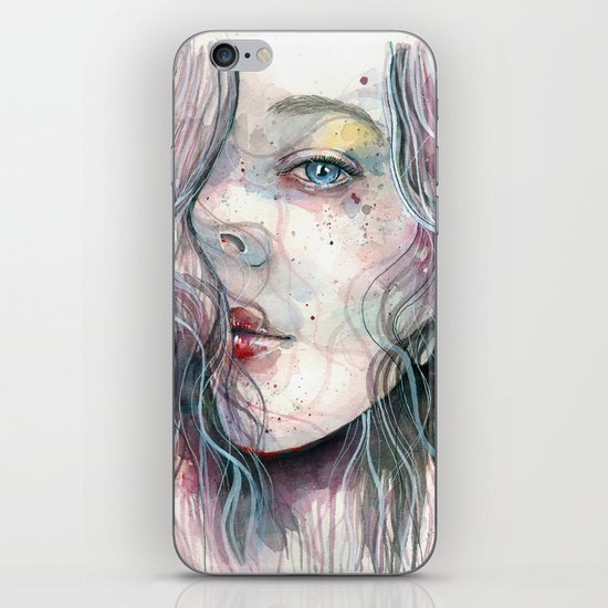 Sleepy violet, watercolor iPhone & iPod Skin