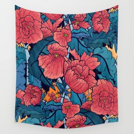 The Red Flowers Wall Tapestry