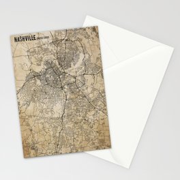 Nashville us vintage map Stationery Card