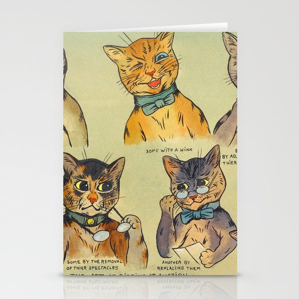 The Art of Bidding at Auction by Louis Wain Stationery Cards