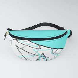 Abstract turquoise combo pattern . Fanny Pack