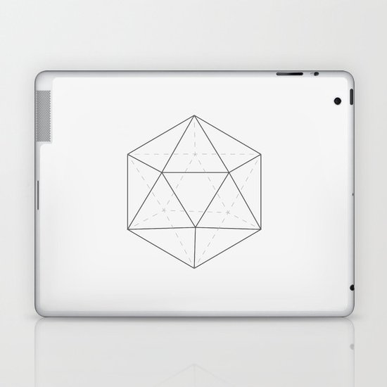 Black & white Icosahedron Laptop & iPad Skin