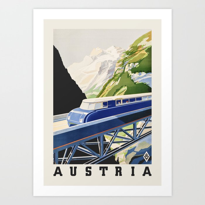 Austria - Vintage travel poster, 1930s Art Print
