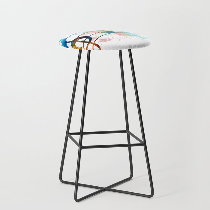 Magical Musical Notes - Colorful Music Art by Sharon Cummings Bar Stool