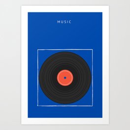 MUSIC record player Art Print