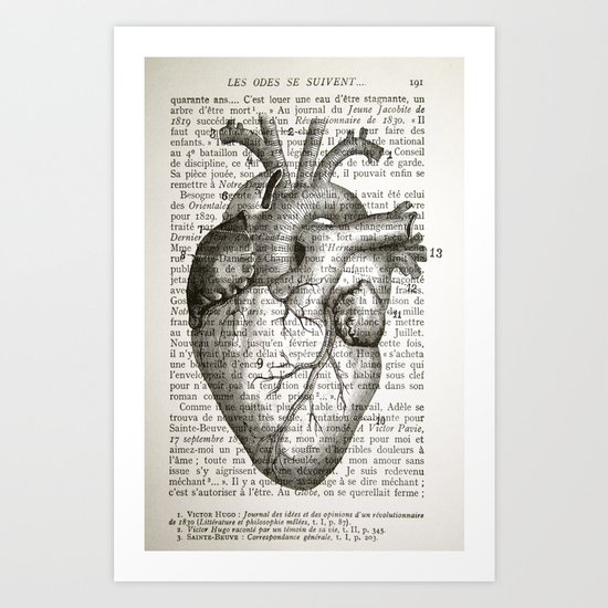 Anatomical Heart on French Art Print