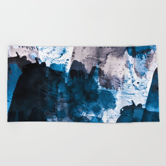 blue & mauve Beach Towel