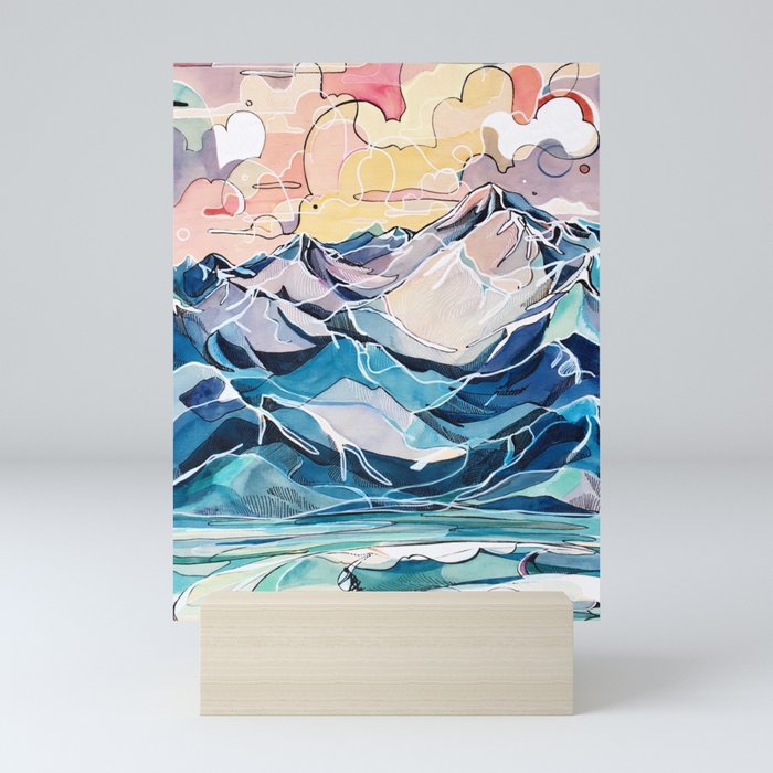 Sunrise, Surf, and Ridgelines Mini Art Print