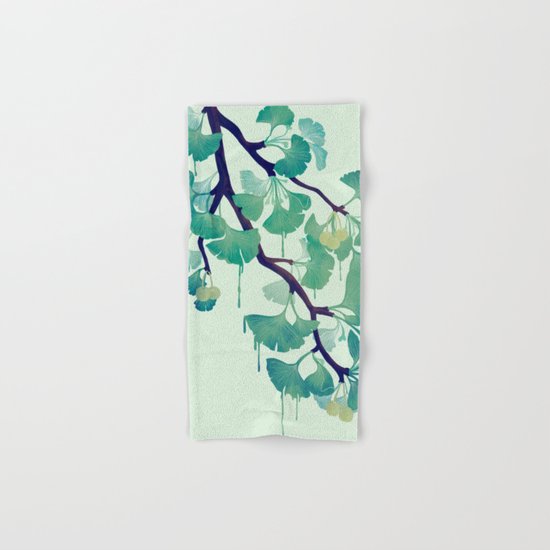 O Ginkgo (in Green) Hand & Bath Towel