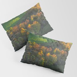 Colourful heart shaped woods in autumn. Tuscany, Italy Pillow Sham