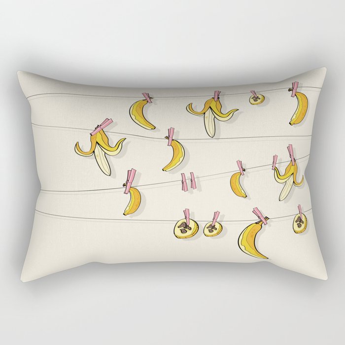 Bananas on clothespins Rectangular Pillow