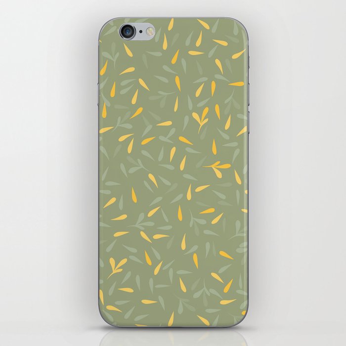 small green and yellow leaves on sage  iPhone Skin