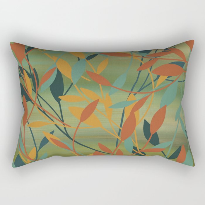 Fall Leaves digital painting Rectangular Pillow
