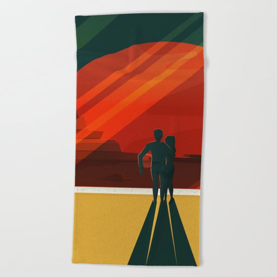 THE MOONS OF MARS - Phobos & Deimos | Space | X | Retro | Vintage | Futurism | Sci-Fi | Two Beach Towel