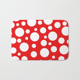 Red and White Pop Art Polka Dot Pattern Bath Mat | Redandwhite, Graphicdesign, Popart, Polkadots, Pop Art, Pattern, Digital, Japanese 