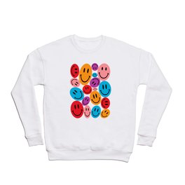 Warped Happiness Crewneck Sweatshirt | Curated, Bright, Rainbow, Pop, Art, Modern, Faces, Weird, Colorful, Happy 